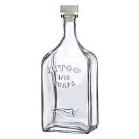Пляшка скляна з дерев'яним корком "Штоф" 1,2 л