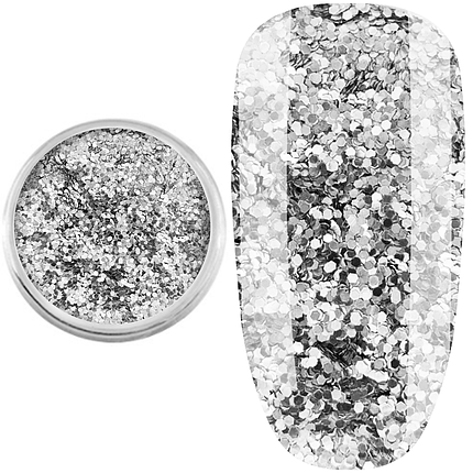 Слюда для декору M-09, срібляста, фото 1