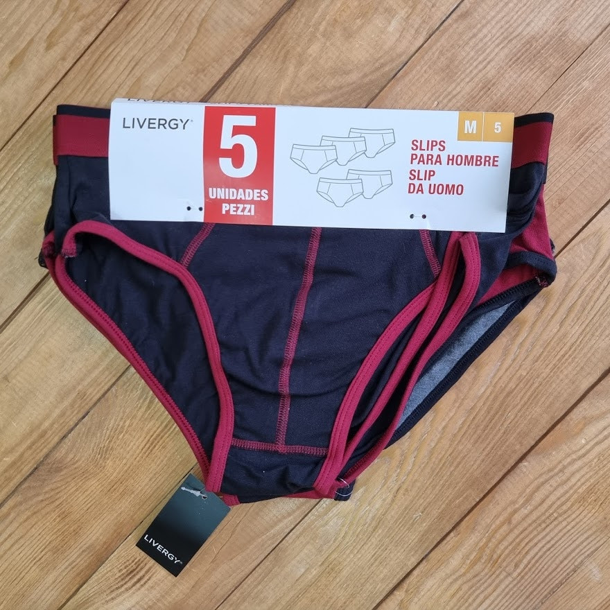 Набір чоловічих трусів 5 штук, розмір M (чорний, бордовий, сірий)
