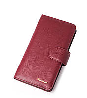 Женский кожаный кошелек Cardinal портмоне из натуральной кожи бордовый