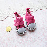 Обувь для кукол Кеды на Липучке 4.8*2.4 см ЯРКО-РОЗОВЫЕ