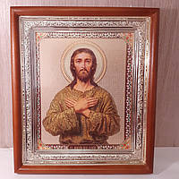 Икона Алексий человек Божий святой , лик 15х18 см, в светлом прямом деревянном киоте