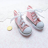 Кеди для ляльки на шнурівці 7*3 см Ніжно-Рожеві