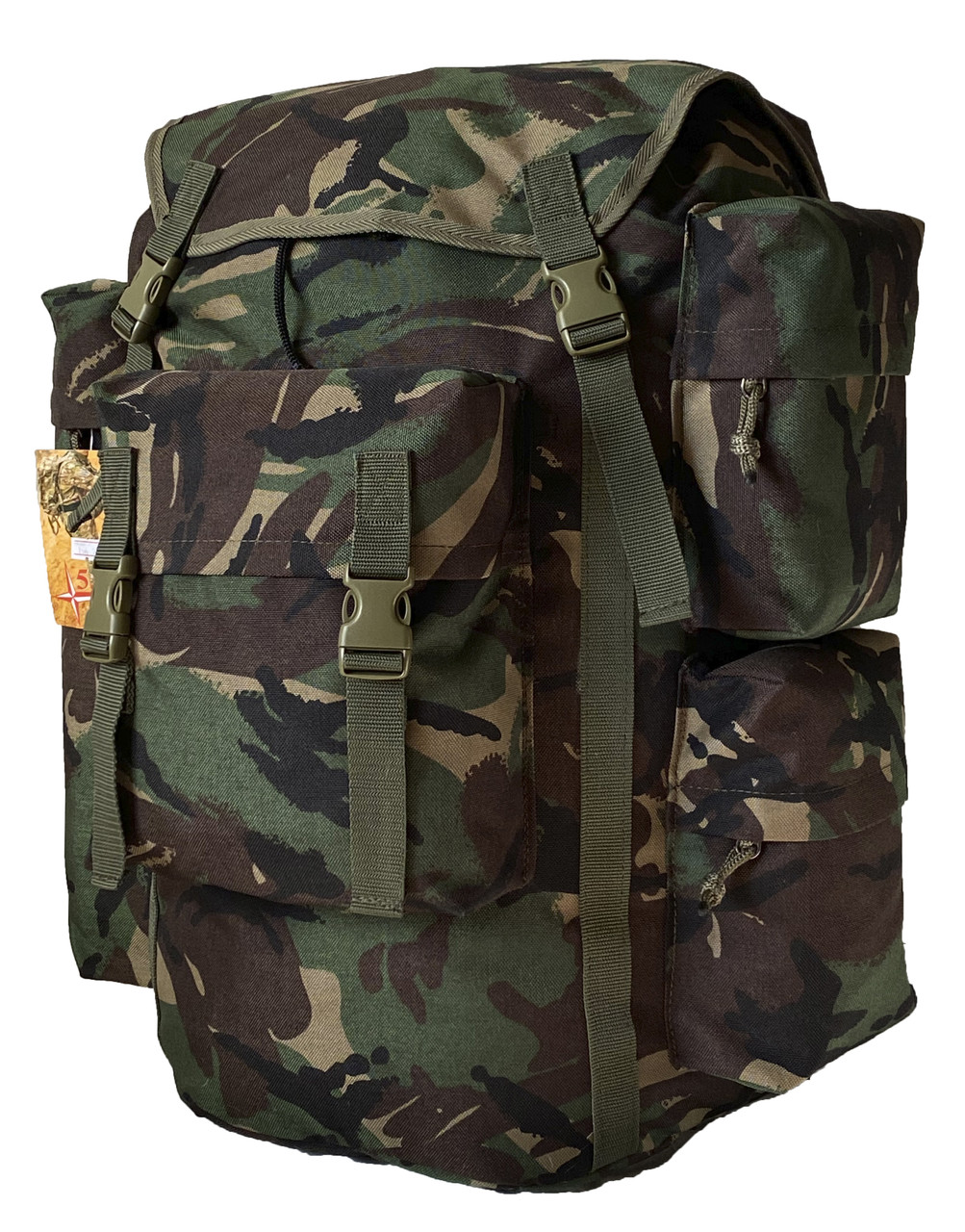 Тактичний туристичний армійський суперміцний рюкзак 60 л. Вудленд Камуфляж ліс. Кордура 1200 ден.