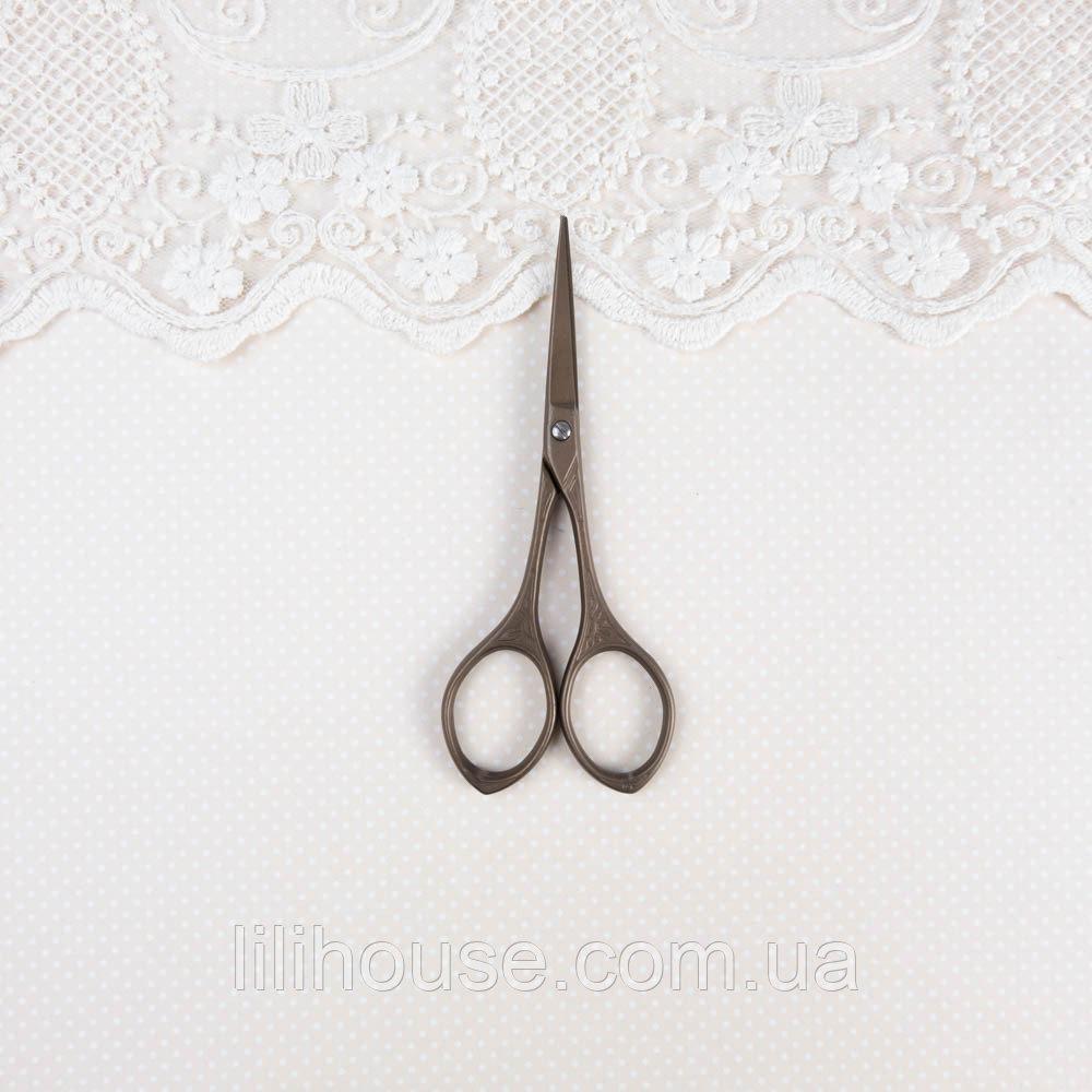Ножиці для рукоділля та вишивки Витончені 9.5 см Бронза, фото 1