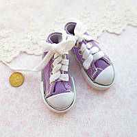 Кеди для ляльки на шнурівці 7*3 см Фіолетові