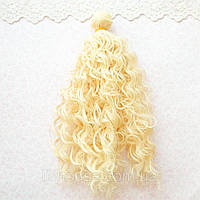 Волосся для Ляльок Мокрі Кучері Тресс БЛОНД 25 см