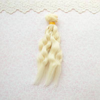 Волосся для ляльок хвиля косичка 15 см омбре блонд з білим