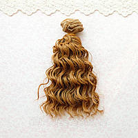 Волосся для ляльок мокрі кучері 15 см теплий русявий