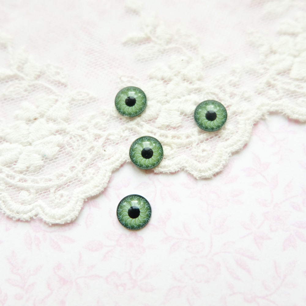 Очі для ляльок 8 мм пластикові Зелені