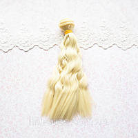 Волосся для ляльок хвиля косичка 15 см блонд