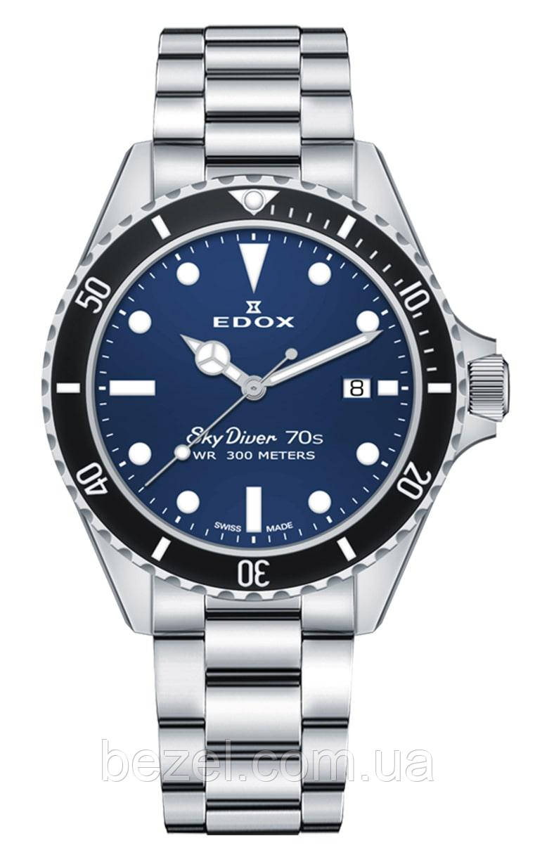 Чоловічий годинник Edox SkyDiver 70s Date 53017 3NM BUI