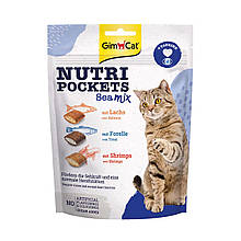 Вітамінні ласощі для котів GimCat Nutri Pockets Морський мікс 150 г (повсякденні)