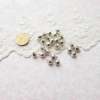 Бубонець для ляльок і іграшок 6 мм Біле Срібло 10 шт