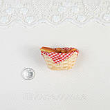 Мініатюрний кошик з багетом 5*3*4 см, фото 2