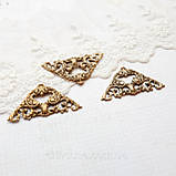 Латунний штамп куточок 49*24 мм бронза, фото 2