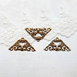 Латунний штамп куточок 49*24 мм бронза, фото 3