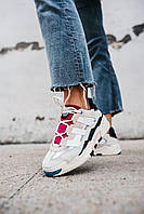 Женские кроссовки Адидас Найтбол белые с бежевым Стильная обувь Adidas Niteball Cream White/Pink разные цвета
