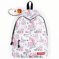 Молодёжный школьный рюкзак с единорогом белый Unicorn white для девушек
