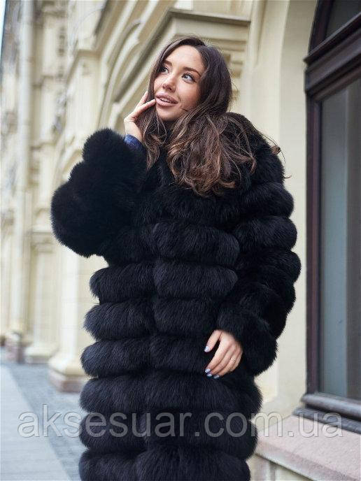 Шуба трансформер з натурального хутра песця,колір графіт, фото 1