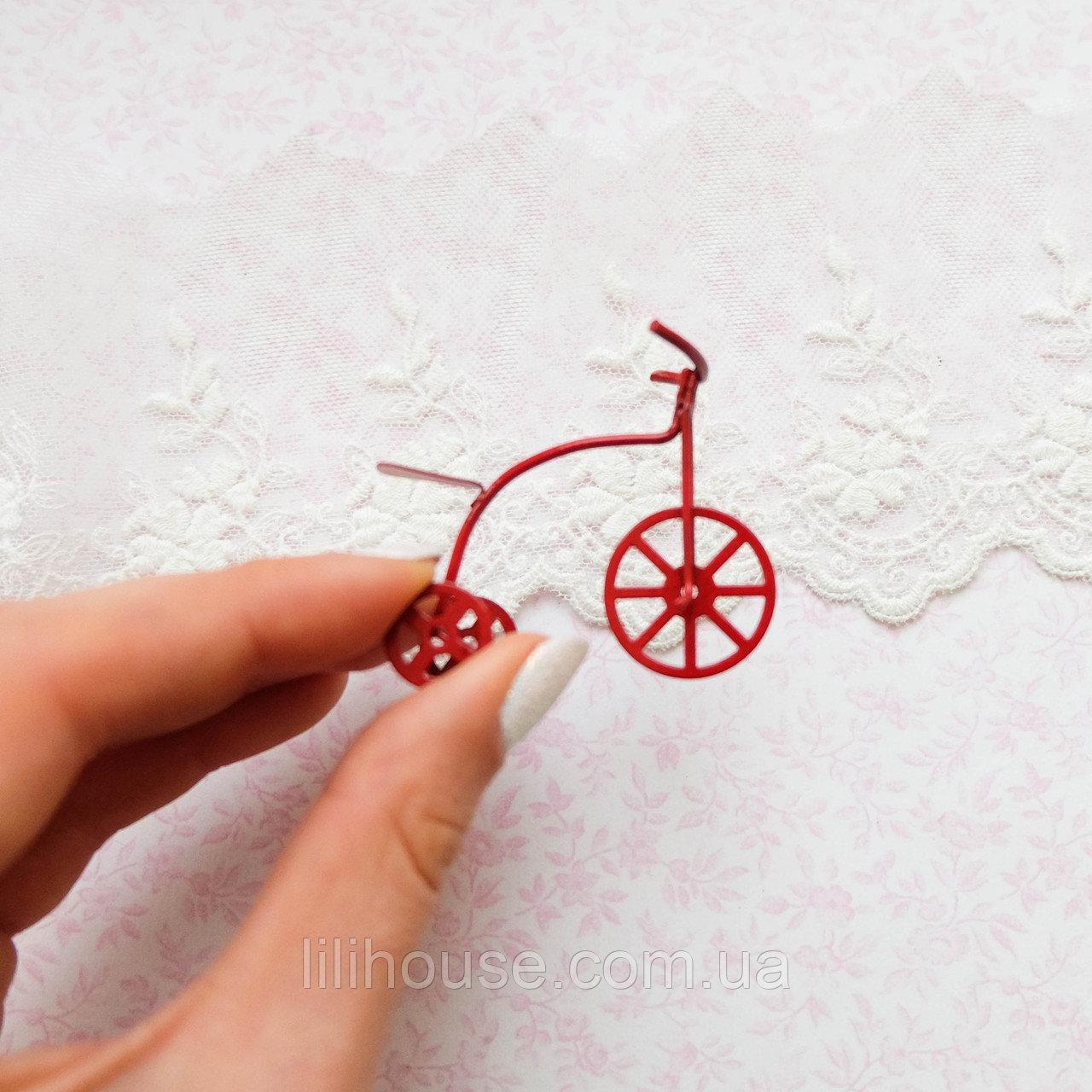 Мініатюрний ретро-велосипед 4.5 см Червоний, фото 1