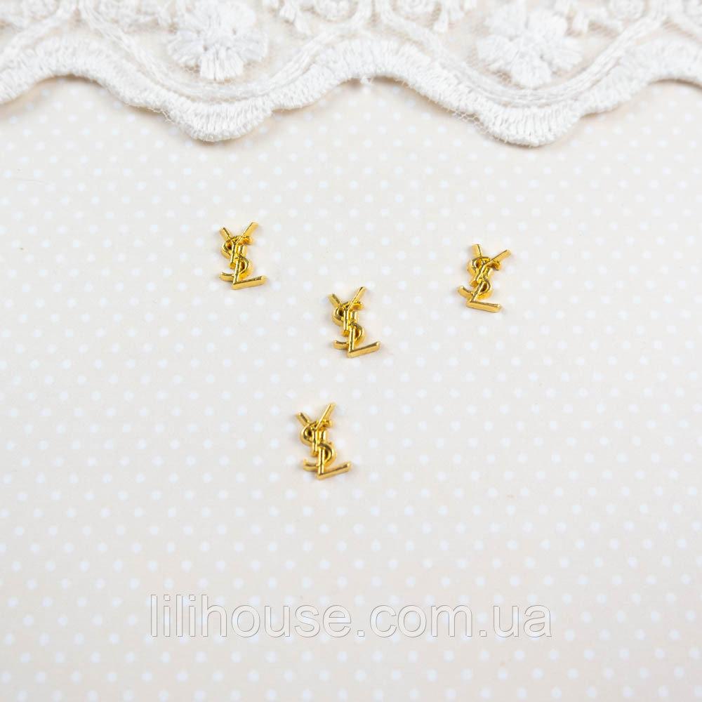 Мікро емблема Ів Сен Лоран 8*5 мм Золото, фото 1