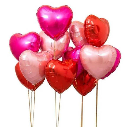 Фонтан з кульок LOVE 10 сердець | В рожевих тонах, фото 1
