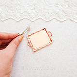 Мініатюрний піднос з щипцями 6.5*5 см Мідь, фото 2