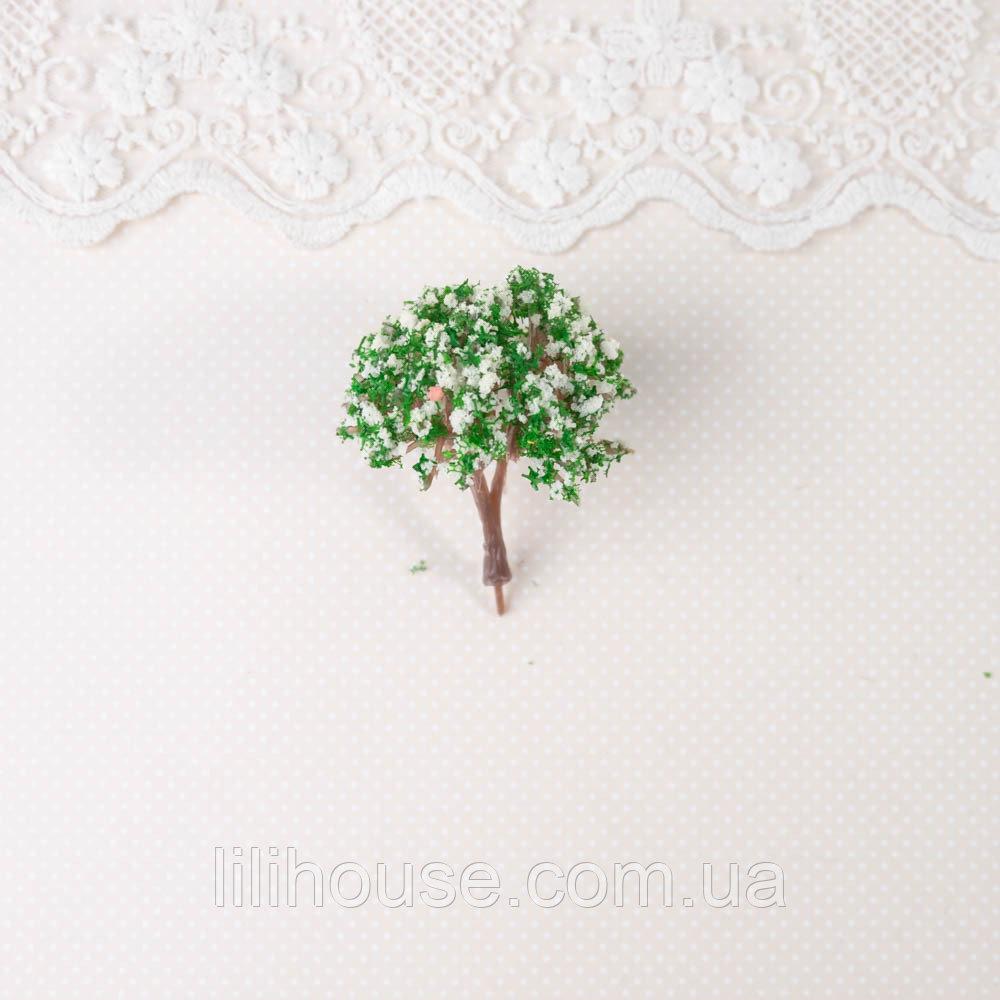 Штучне дерево 5 см Зелене з білим, фото 1