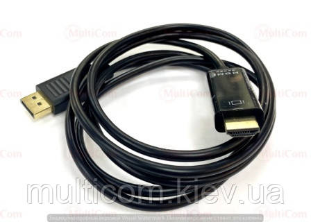 05-07-483. Шнур Display Port → HDMI (штекер-штекер), чорний, в тих. уп., 1,8 м