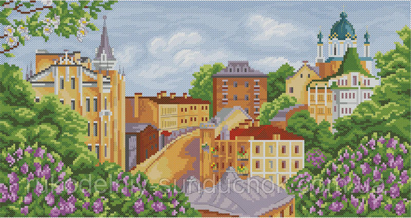 Набір для вишивання хрестом ТМ "Леді" серії "Київ" Андріївський узвіз 01067, фото 1
