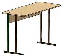 Стол ученический двухметный не регулируемый (4,5,6 рост), столешница с закругленными углами