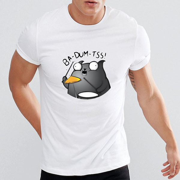 Чоловіча футболка з прикольним принтом "Ba-dum-tss!", фото 1