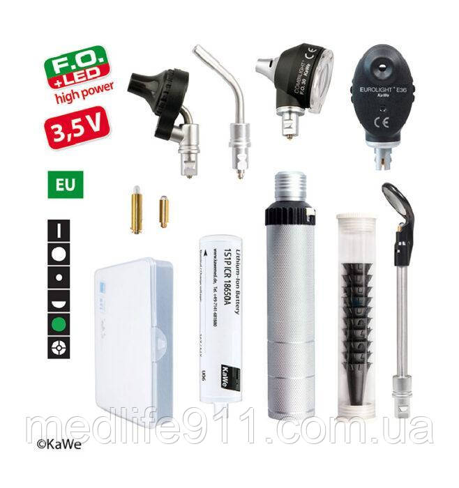 Набір із відоскопа й офтальмоскопа COMBILIGHT F.O.30 LED/E36, EC/3,5 В, KaWe
