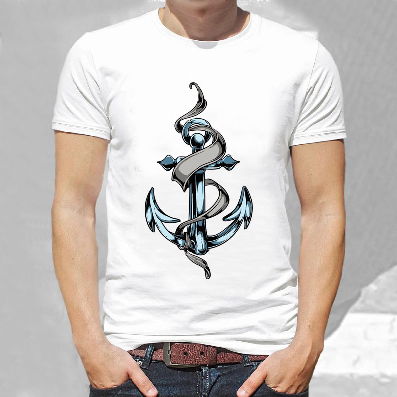 Чоловіча футболка з якорем, Футболка для моряка, фото 1