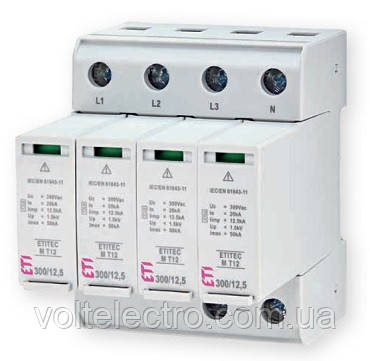 Обмежувач перенапруги ETITEC SM T12 300/12,5 1+1