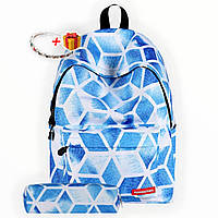 Стильный школьный рюкзак с пеналом для подростков Running Tiger с модным геометрическим принтом