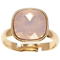 Кольцо Xuping Позолота 18K с кр-ми Swarovski "Кристалл Pink Opal 12х12мм" р.17-18