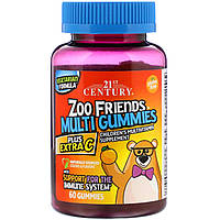 Мультивитамины детские, Zoo Friends, Plus Extra C, 21st Century, 60 жевательных конфет