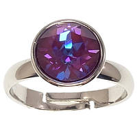 Кольцо Xuping Родий с кр-ми Swarovski "Кристалл Amethyst Delite ø 10мм" р.17-18