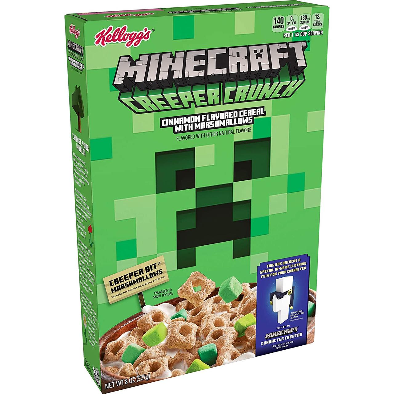 Пластівці kellogg's Minecraft Creeper Crunch Cinnamon with Marshmallows 227g