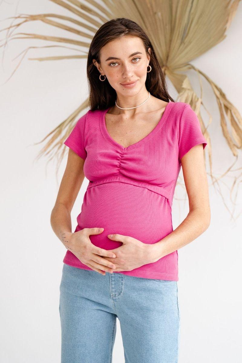 Малинова футболка для вагітних і годуючих мам з секретом для годування, 5307138-М