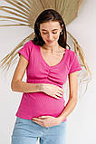 Малинова футболка для вагітних і годуючих мам з секретом для годування, 5307138-М, фото 2