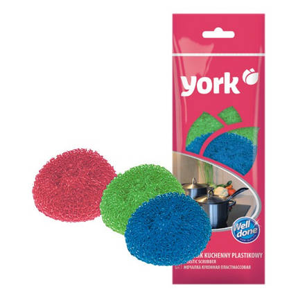 Мочалка кухонні пластмасова York 3шт/уп, фото 1
