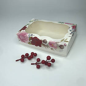 Коробка для еклерів, 230*150*60 мм, з вікном, "Роза"