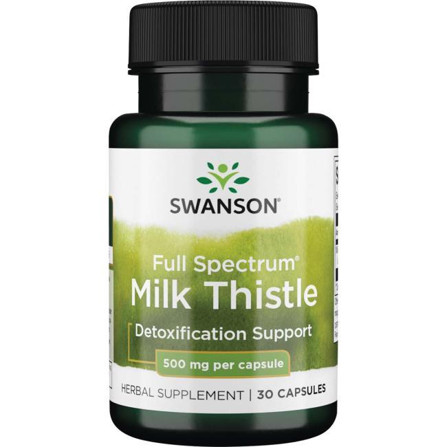 Розторопша для здоров'я печінки, Milk Thistle, Swanson, 500 мг, 30 капсул