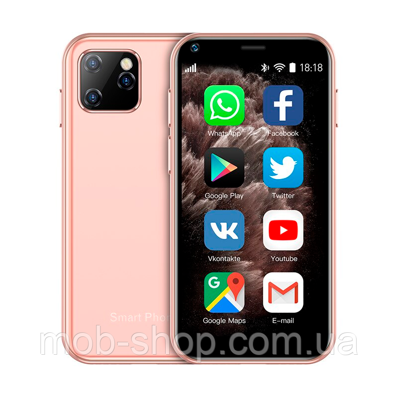 Смартфон Міні смартфон Servo (Soyes) XS11 pink сенсорний мобільний телефон