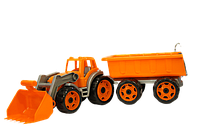 Детский пластиковый Трактор ТехноК для мальчика игрушечный трактор с ковшом и прицепом для ребенка