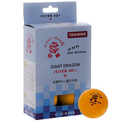 Набір м'ячів для настільного тенісу Giant Dragon Silver 1 Star 6562 6 м'ячів в комплекті Orange