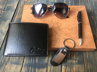 Чоловічий подарунковий набір: окуляри, портмоне, ручка, брелок MS891